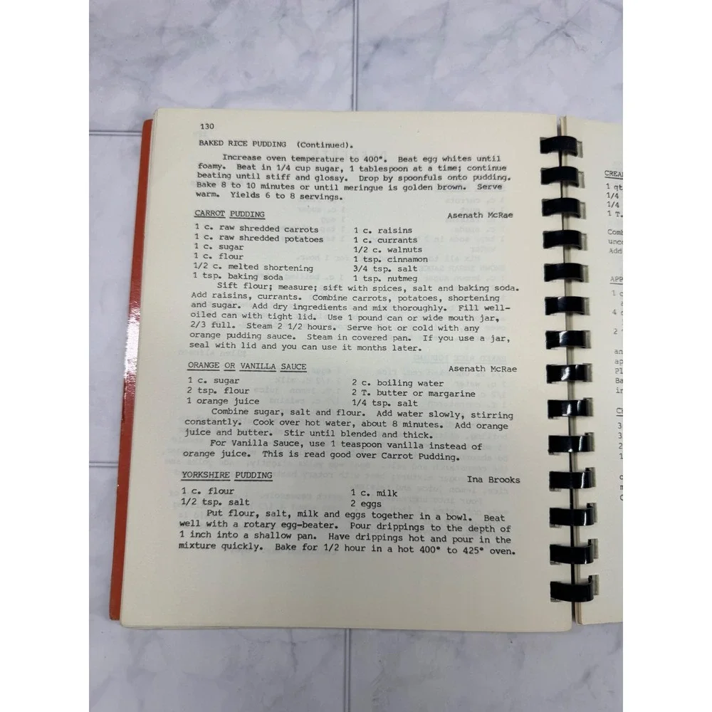 Vintage 1980 Coolidge Ward Relief Society Cookbook LDS Community Recipes Orange